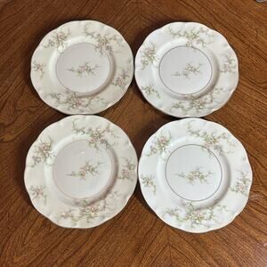 Theodore Haviland New York Rosalinde Salad Plates Grandmacore 7.5" Set of 4 Vtg